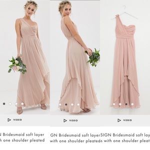 asos soft blush bridesmaid dress